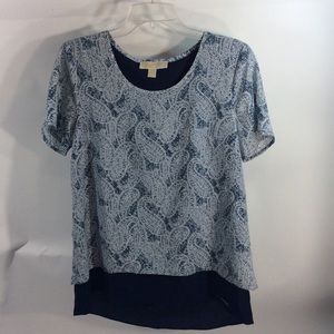 MICHAEL Michael Kors Medium Blouse Blue Paisley